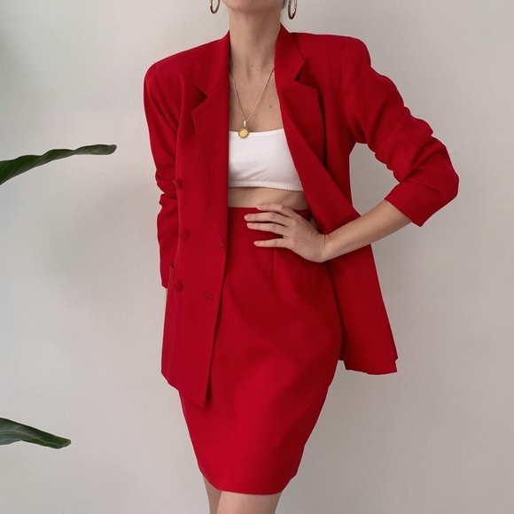 Ann Taylor Dresses & Skirts - Burgundy/Crimson Red Ann Taylor Skirt Set